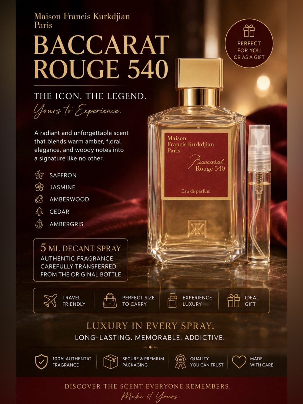 Maison Francis Kurkdjian Baccarat
Rouge 540 EDP - 5ml Decant